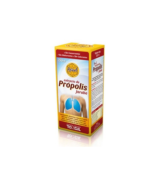 Ingredientes activos/frasco:
Yemas de Pino 4 g
Extarcto seco de Própolis depurado 3 g
Extarcto seco de Eucalipto 3 g
Extarc