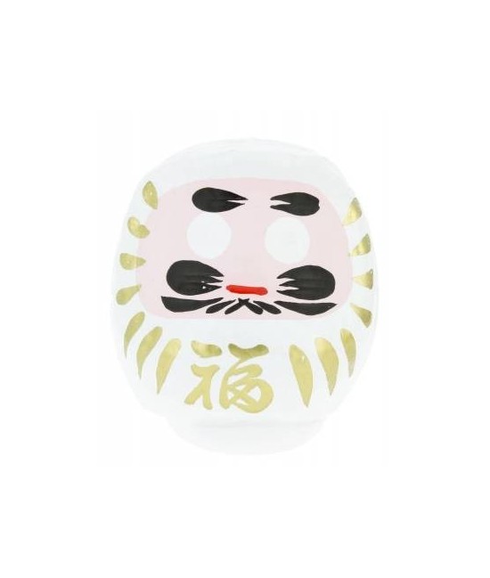 Daruma es el monje que llevó el budismo a China y también tiene muchas caras. Esta es una de sus caras mas populares: en Japón 