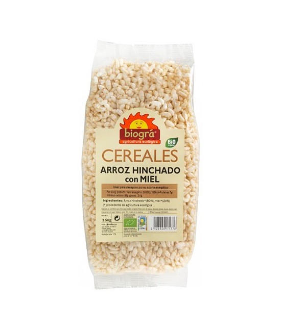 Arroz hinchado con miel
Ideal par desayunos

INGREDIENTES: Arroz hinchado* y miel*. *: procedente de cultivo ecológico

PE