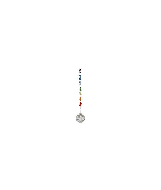 Bola de feng shui con chakras, la tira mide unos 220mm aprox.