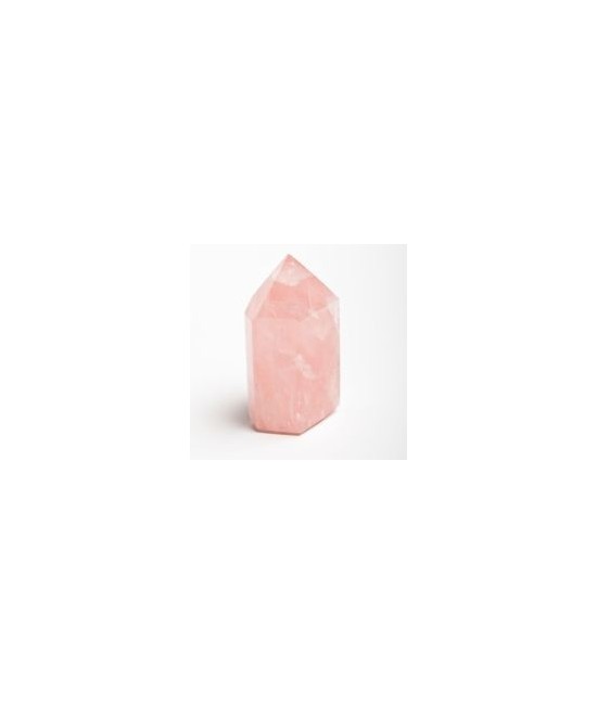 Punta pulida de cuarzo rosa de calidad extra procedente de Brasil.
