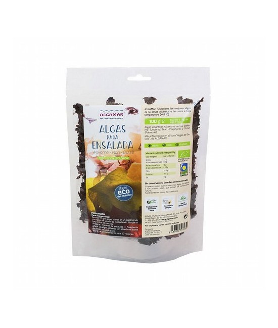 DESCRIPCIÓN DEL PRODUCTO
ALGAS PARA ENSALADA  con certificación ecológica   PREPARACIÓN: Para 2 personas: remojar 10 gramos d