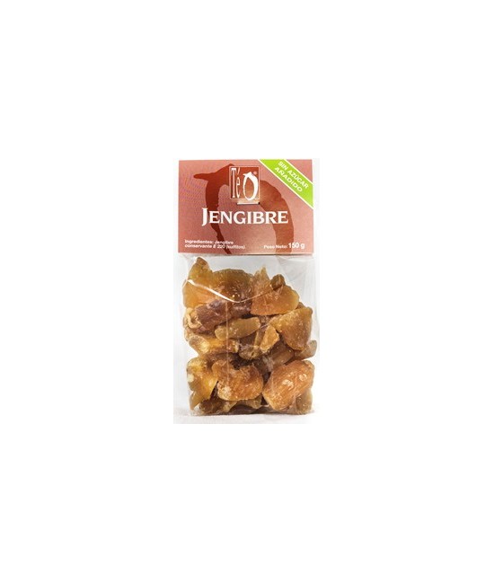 Los caramelos de jengibre sin azúcar, es la raíz deshidratado. Tiene el color amarillo dorado, olor y sabor picante típico de j