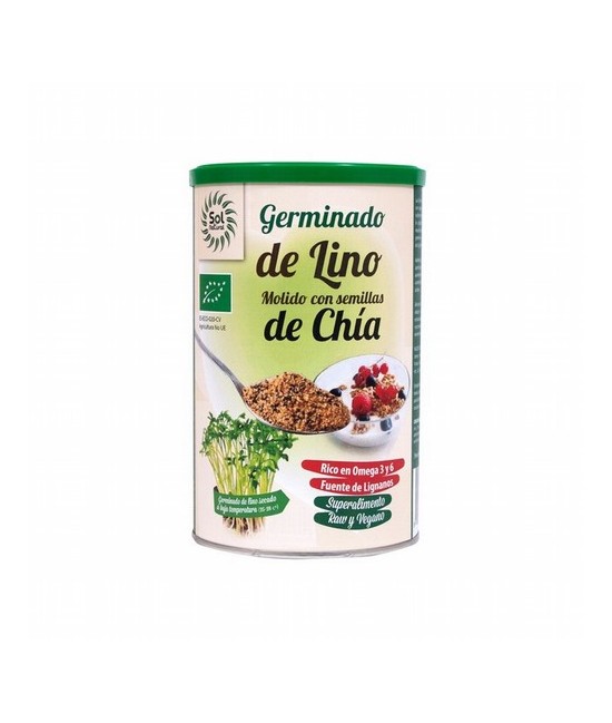 Ingredientes:
*Lino Germinado Molido (80%), *Semillas de Chía (20%).

* Ingredientes de la agricultura ecológica

 

 
