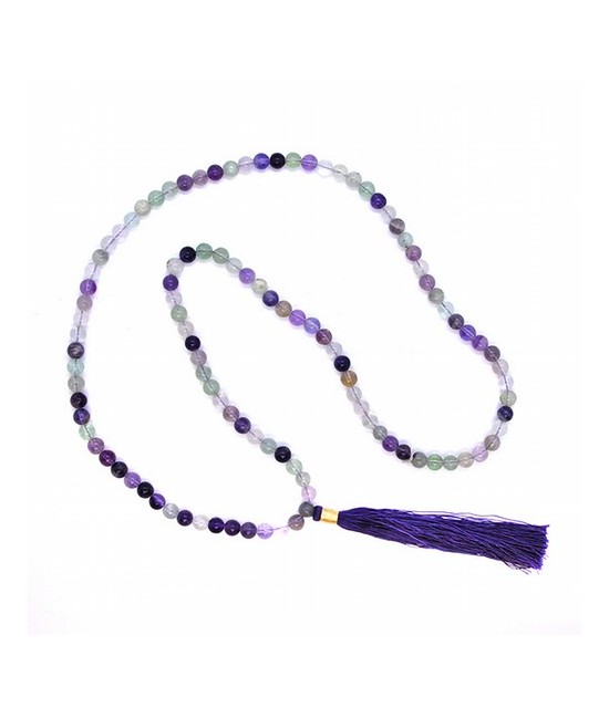 Mala de Fluorita, bola de 8 mm. 108 bolas.

Medida: 90 cm.