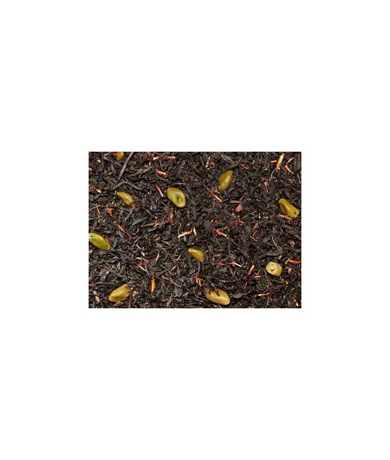 Té negro (89%), pistacho, aroma, cártamo