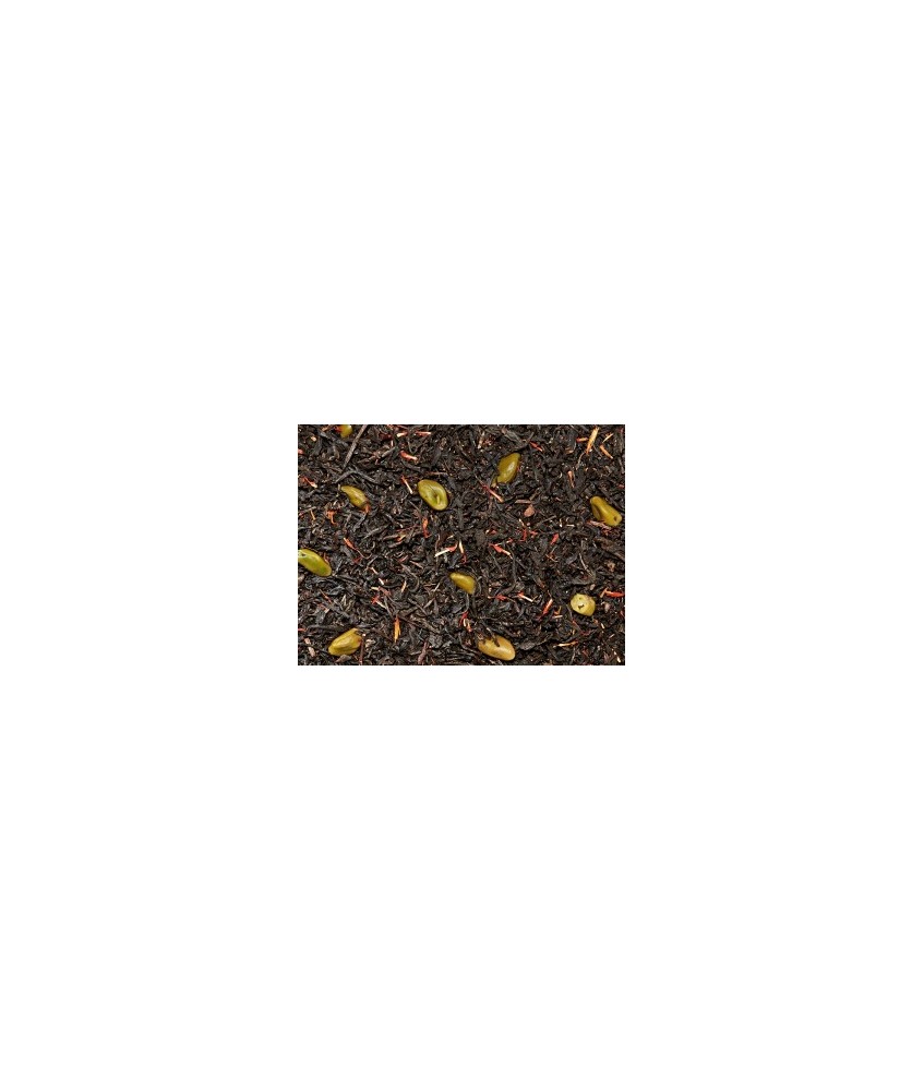 Té negro (89%), pistacho, aroma, cártamo