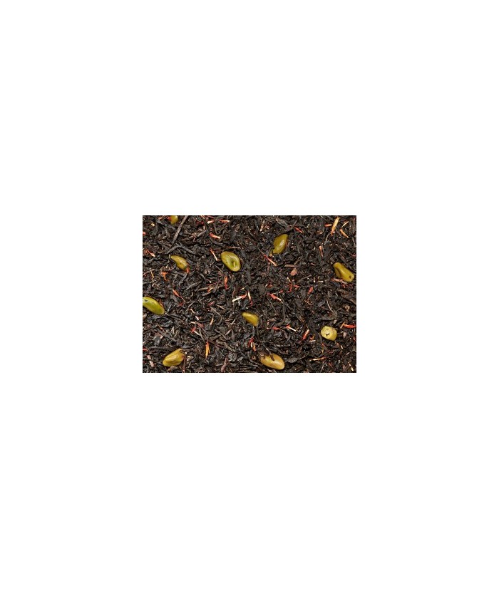 Té negro (89%), pistacho, aroma, cártamo