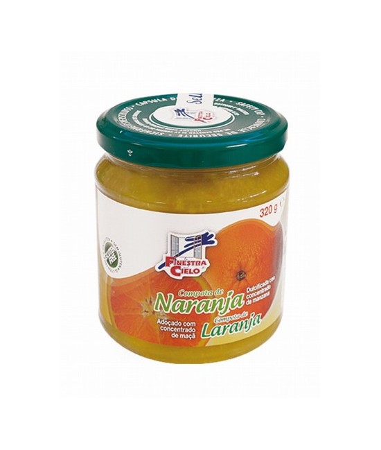 Compota de naranja procedente de agricultura ecológica certificada. Obtenida de la cocción de la fruta y su mezcla con concentr