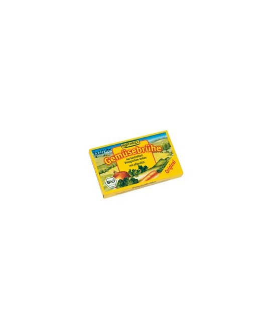 Caldo vegetal en cubitos 100% orgánico, ideal para sazonar y condimentar sopas, salsas y cualquier plato, o simplemente como un