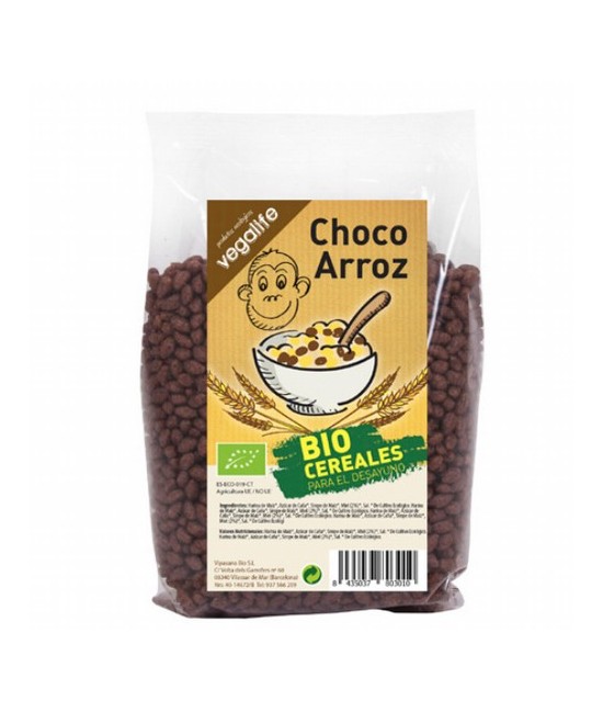 Más información
Ingredientes: *Harina de Arroz (75%), *Azu´car de Can~a (15%), *Sirope de Mai´z (3,5%), *Cacao en Polvo (2,8%)