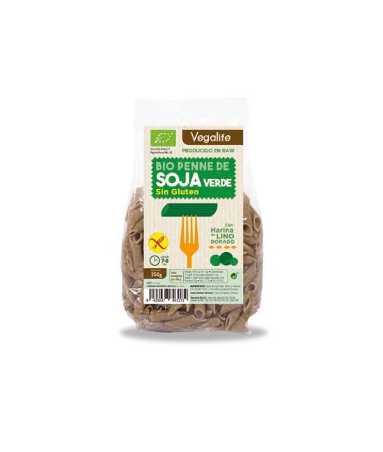 PENNE DE SOJA VERDE BIO SIN GLUTEN 250 GR VEGALIFE
