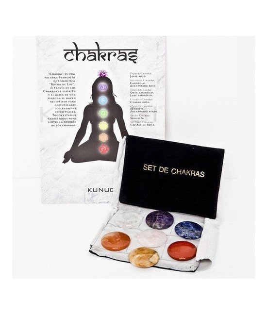 SET CHAKRAS FUNDA TERCIOPELO
