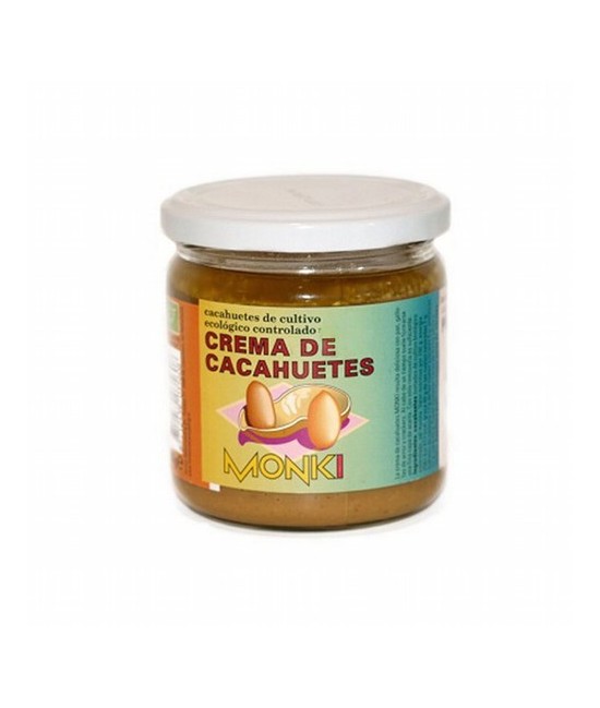 Descripción:
Monki presenta su deliciosa crema de cacahuetes biológica en formato pequeño de 330 gramos. Su textura cremosa la