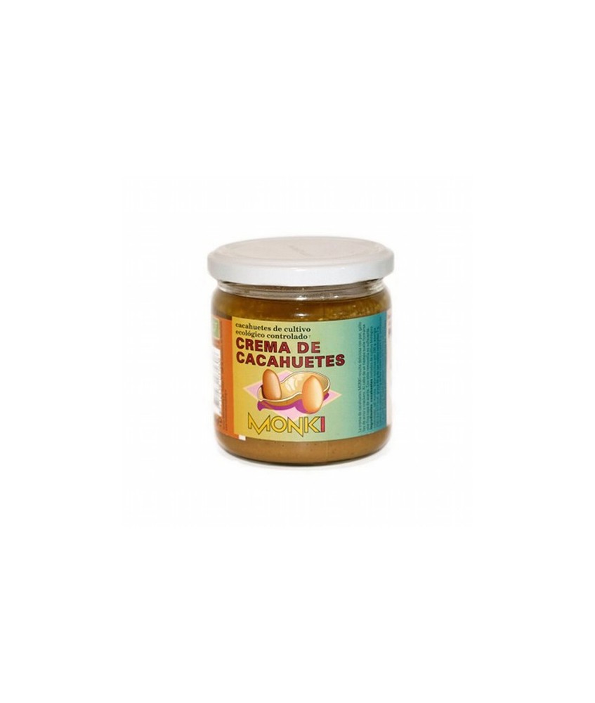 Descripción:
Monki presenta su deliciosa crema de cacahuetes biológica en formato pequeño de 330 gramos. Su textura cremosa la