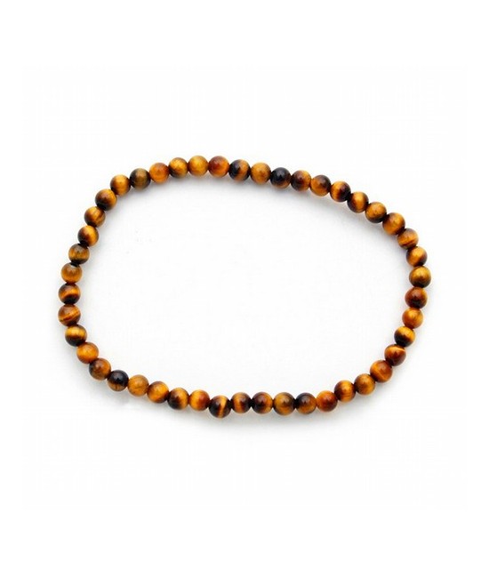 Pulsera de Ojo de Tigre de bolitas de 4 mm.