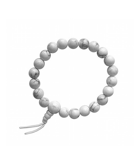 Pulsera de Howlita Blanca en bolas de 8mm.

Presentada con cartón con el  nombre del mineral y su propiedad.