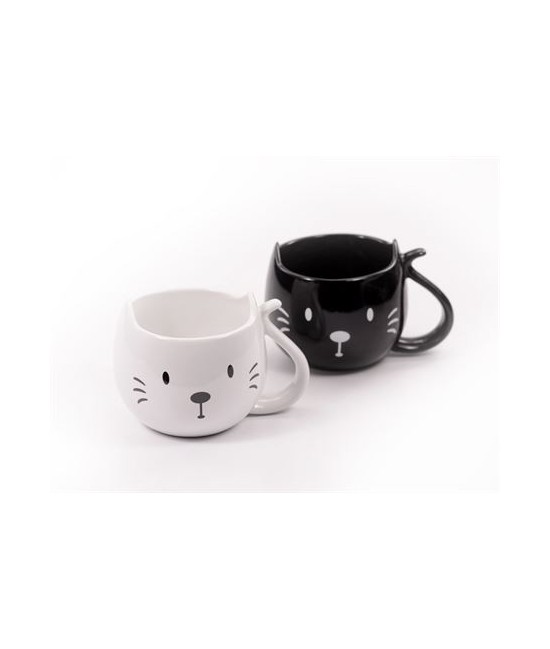 Las simpáticas orejas de gato en el borde convierten a esta encantadora taza de cerámica en un elemento único. Además, este art