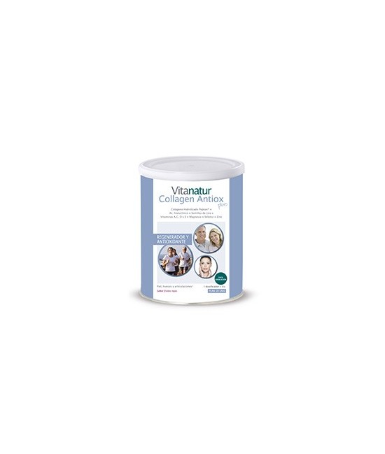 Complemento alimenticio, a base de colágeno hidrolizado (Peptan®), ácido hialurónico, extracto de semillas de uva, vitaminas A,
