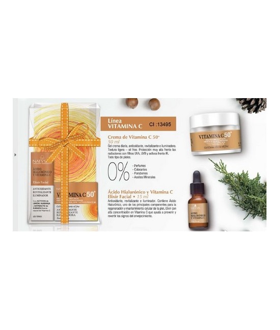 SET COMPUESTO POR CREMA DE VITAMINA C PROTECCION SOLAR+50 + ELIXIR FACIAL ACIDO HIALURONICO CON VITAMINA C 15 ML