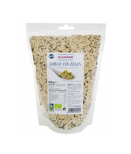 Quinoa con Algas  500g
Contiene 50g de algas por Kilo

Quinoa Real de los Andes bolivianos, alga Wakame atlántica silvestre