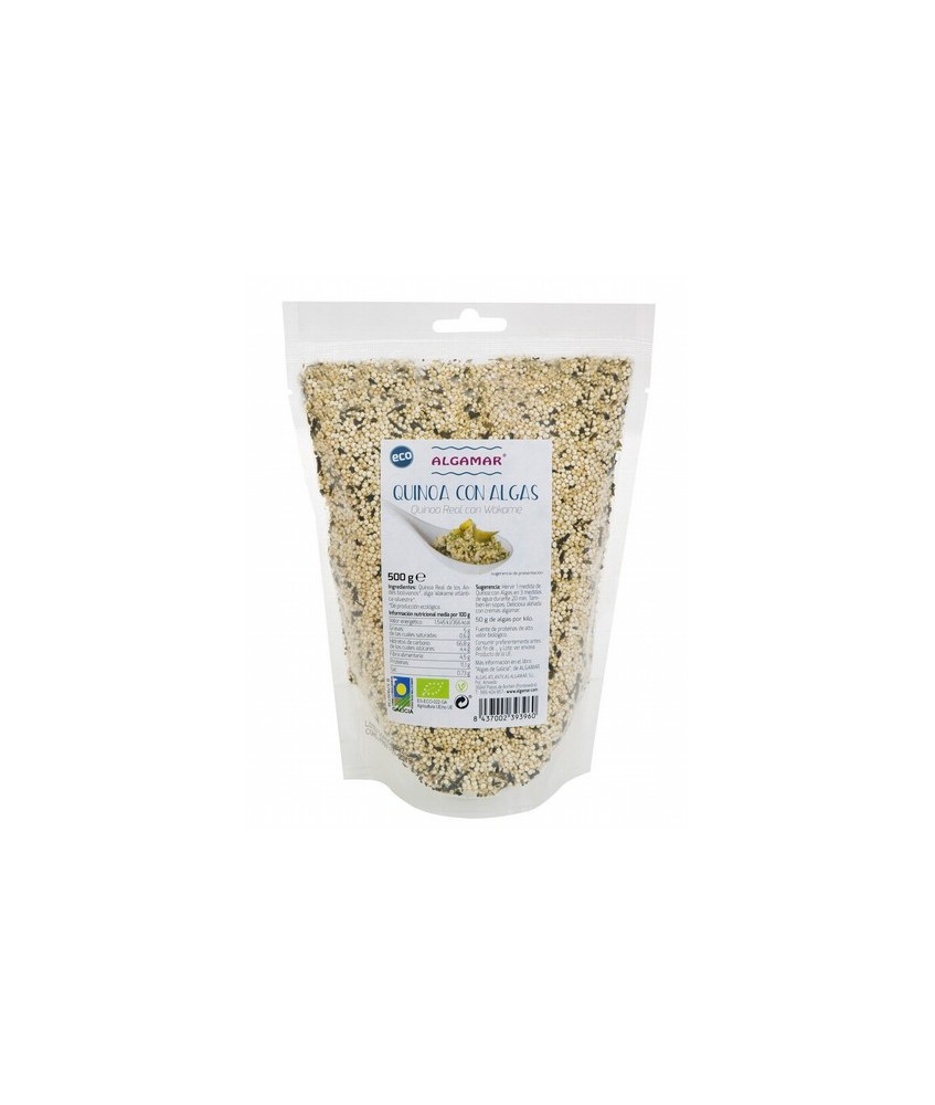 Quinoa con Algas  500g
Contiene 50g de algas por Kilo

Quinoa Real de los Andes bolivianos, alga Wakame atlántica silvestre