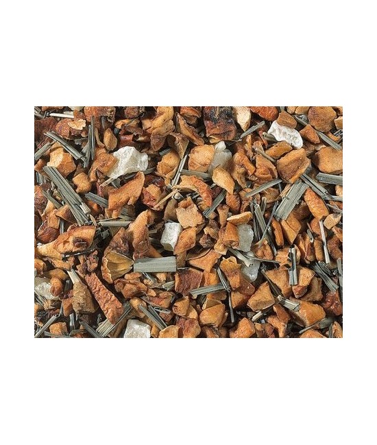 trozos de manzana, cubitos de piña (piña, azúcar), aroma, citronela.
Importante: Siempre echar agua hirviendo y dejar infusion