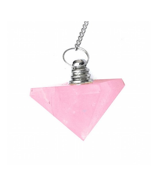 Péndulo Piramide Cuarzo Rosa.
Medidas: 25x25 mm. aprox.