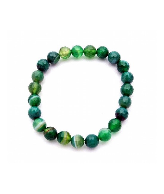 Pulsera de agata, bola 8 mm. facetada.

