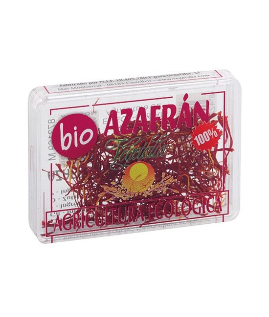 azafrán* (100%) (*de agricultura ecológica).

Información nutricional(100g):
Valor energético: 1296.8KJ/310.25Kcal
Grasas: 