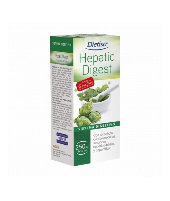 INGREDIENTES
Por dosis máxima diaria (30 ml): Extracto acuoso de alcachofa (Cynara scolymus, L., hojas): 16 g, extracto acuoso