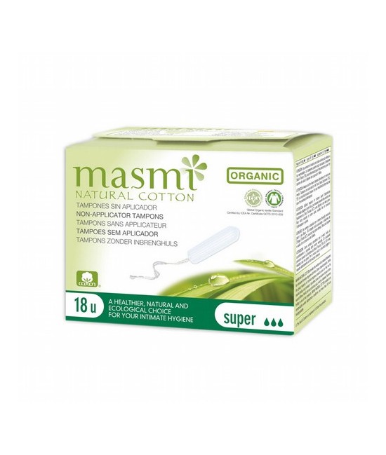 TAMPONES DIGITALES SUPER ALGODON BIO 18 UD MASM
Núcleo absorbente de 100% Puro Algodón Ecológico Certificado.
Hipoalergénicos