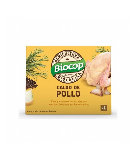 Caldo concentrado de pollo en cubitos De auténtico sabor Para crear y enriquecer tus mejores platos Presentado en estuche de ca