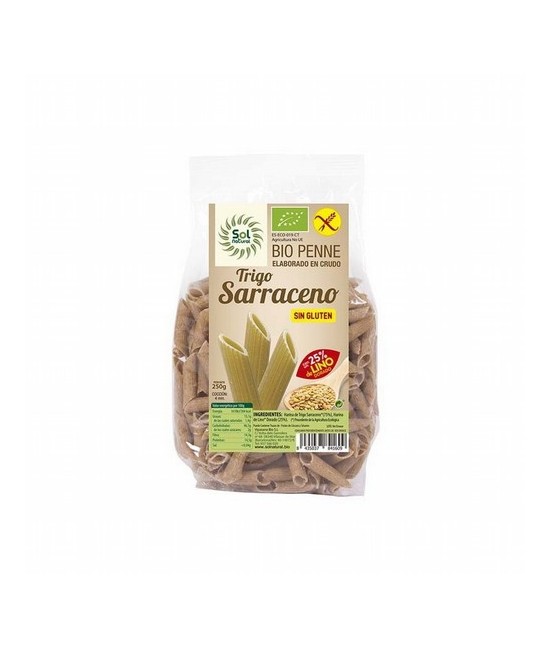 PENNE TRIGO SARRACENO CON LINO SIN GLUTEN BIO 250 G SOL NATURAL
 
Ingredientes:
Harina de Trigo Sarraceno* 75% y Harina de L