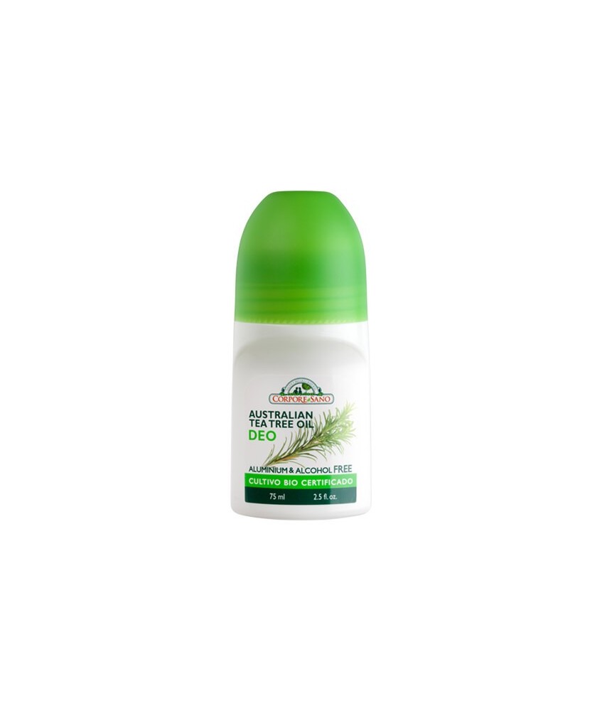 DESODORANTE ROLL-ON REFRESCANTE
ACEITE DE ÁRBOL DE TÉ AUSTRALIANO
El aceite de árbol de té tiene propiedades antisépticas y a