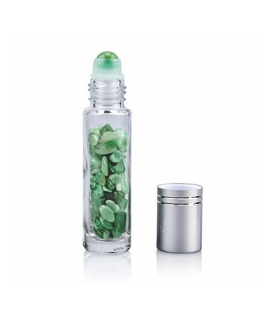 Aplicador roll-on para masajes de zonas faciales con piedras pulidas de Aventurina. Ideal para gemoterapia.