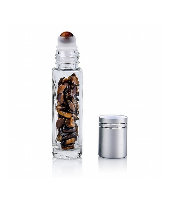 Aplicador roll-on para masajes de zonas faciales con piedras pulidas de Ojo de Tigre. Ideal para gemoterapia.

Tamaño botella