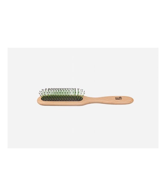 Cepillo de alambre, madera de haya, estrecho, clavos de alambre sin níquel, verde
Idoneidad: cabello medio a largo, liso u ond