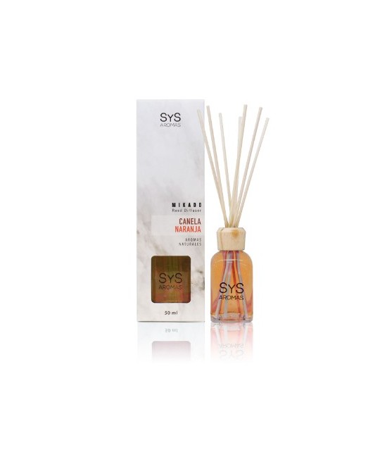 
El Estuche Ambientador Mikado SyS Canela - Naranja recrea la esencia natural de la canela y la naranja aportando un ambiente 