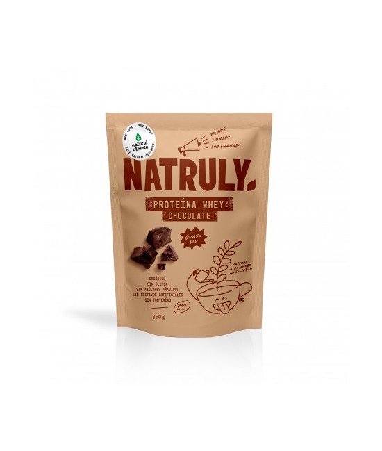 organica
sin gluten
sin azucares anadidos
sin aditivos artificiales
sin tonterias
Proteína whey concentrada (86%)
Cacao e