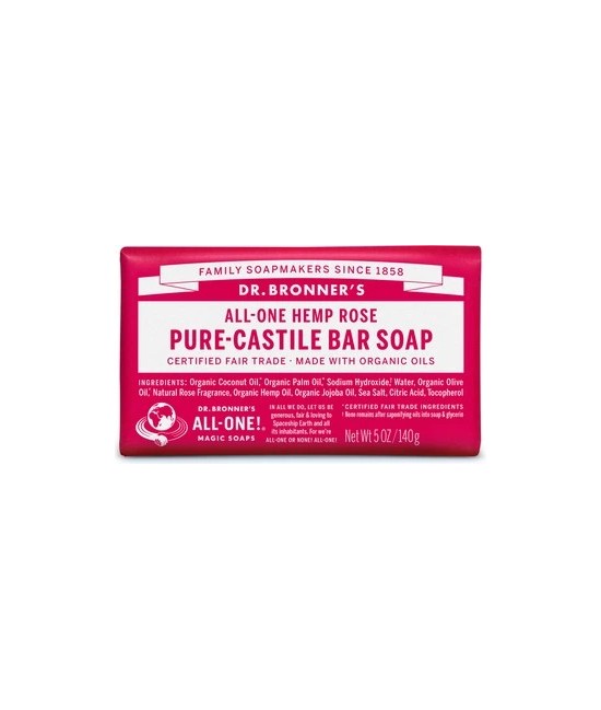 Floral y fresco, con un toque de dulzura: nuestro jabón en barra Rose Pure-Castile está elaborado con ingredientes certificados