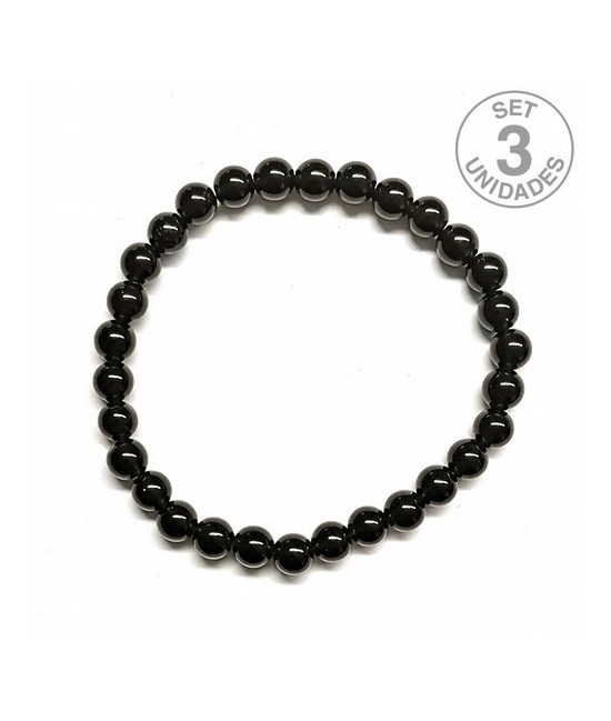 Pulsera de goma con bolas de 6mm.