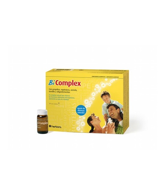 BiComplex
BiComplex combina sinérgicamente ingredientes como el propóleo, plantas aromáticas (echinácea, tomillo y acerola), j
