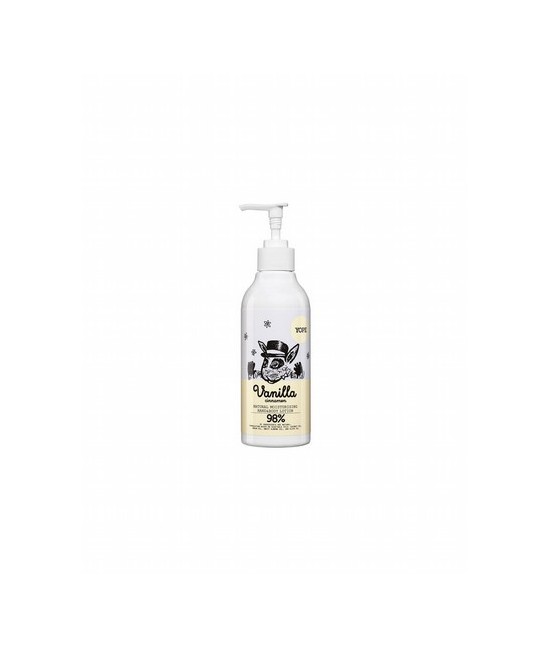 Loción hidratante para manos y cuerpo con aroma a vainilla y canela.

Contiene aceite nutritivo de argán, de coco y de almend