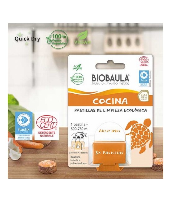 Contenido de un paquete de 3 pastillas: 22g
Envase sin contenido 8 g
Tamaño del embalaje 13 cm x 10 cm
Contiene 3 pastillas 