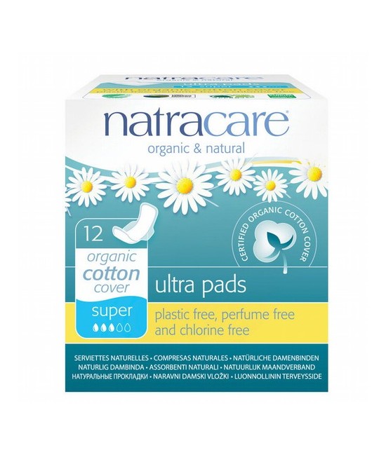 COMPRESA SUPER CON ALAS BIO 12 UDS NATRACARE
Nuestras compresas finas Ultra son discretas, cómodas y fiables. Tienen alas para