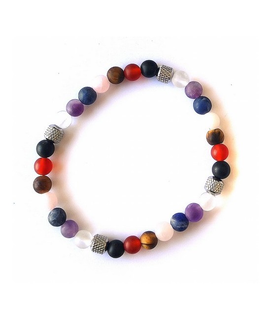 Pulsera elástica de chakras semipulidos de 6mm y acero.

Se presenta con caja exclusiva.