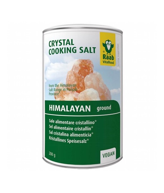 La sal cristalina de Raab procede de la Salt Range (en la provincia Punjab,  Paquistán) de la región del Himalaya. Su bonito co