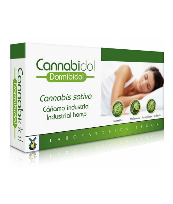 Complemento a base de plantas naturales para facilitar la inducción y mantenimiento del sueño al contener melatonina, en person