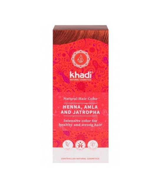 Tinte natural Khadi, Henna pura con Amla que proporciona un color cobrizo al cabello.

Formulaciones ayurvedas, Shikakai, Bhr